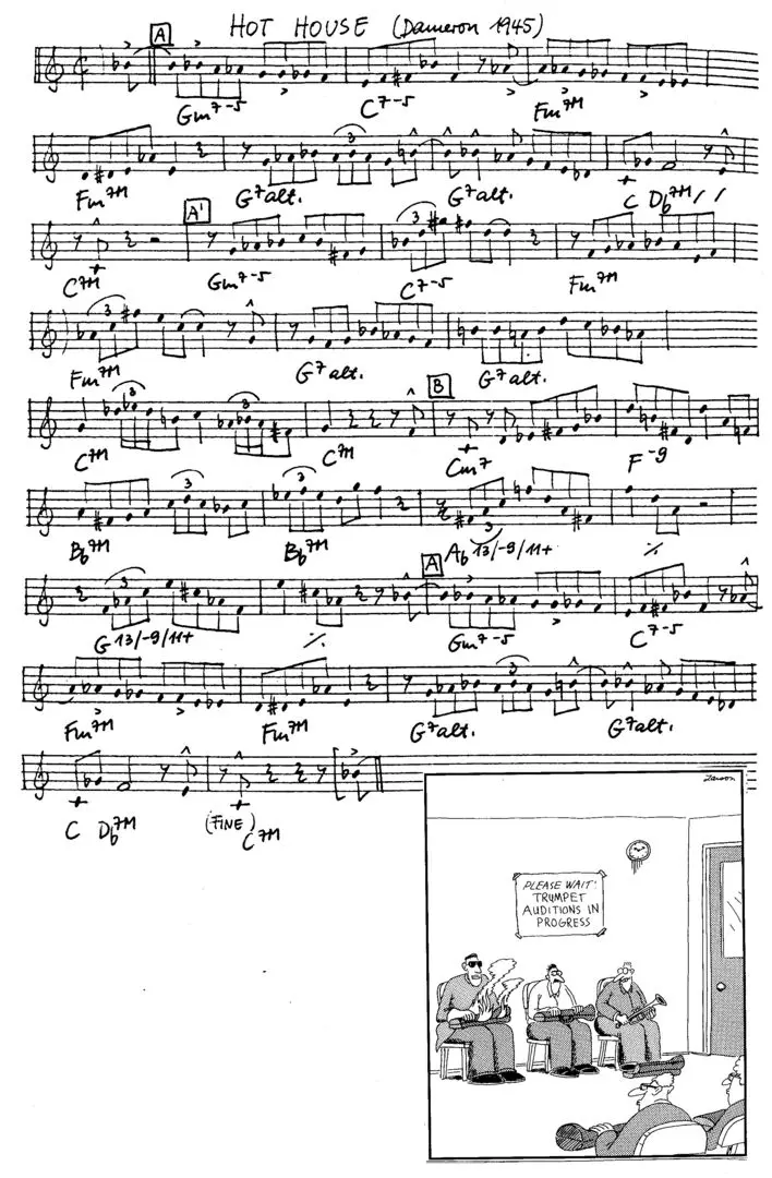 hot house free jazz leadsheet - Courtesy of the Jungle Jazz Band